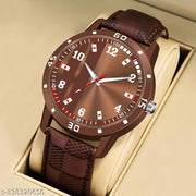 Brown Analog Watch - For Men And Boy Brown leather Designer Watch Designer Lather Strap Stylish Sport Look Boys watch for men Analog Watch - For Men
