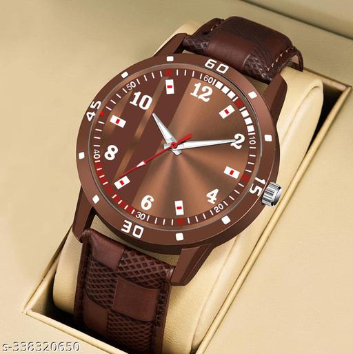 Brown Analog Watch - For Men And Boy Brown leather Designer Watch Designer Lather Strap Stylish Sport Look Boys watch for men Analog Watch - For Men