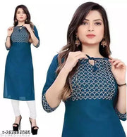 rayon kurti embroidery straight