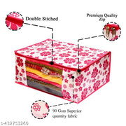 GARMENT COVER CLOTHES COVER SAREE COVER STORAGE ORGANIZER CLOTH STORAGE BOX FOLDABLE CLOTH STORAGE BOX SAREE BAGS SAREE PACKING PACKET PACK OF 4