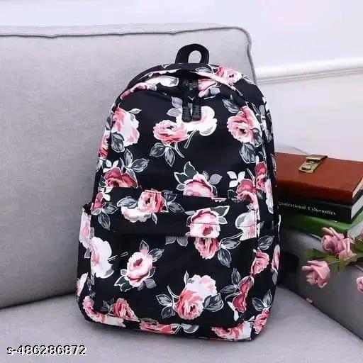 Stylish/ trending Girls bag Rose printed 2 compartments Super Quality Zipper bag for collage travel picnic school