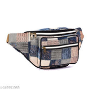 K London Stylish Canvas Multi Colored Ethnic Design Waist Pack Waist Pouch Travel Pouch Passport Holder Waist Bag with Adjustable Strap (11702_Multi)