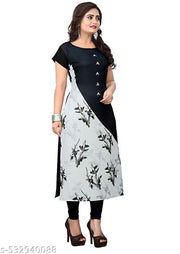 Women's and Girls Digital Print Crepe Aline Straight kurti new arrival