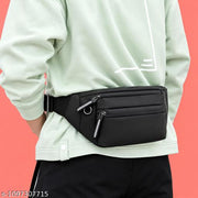 Waist Bag Men & Women Side Pouch for Travel & Sports Waterproof Adjustable Strap Waist Bag  (Black)