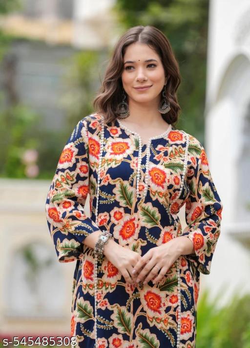 Blue Straight Kurti