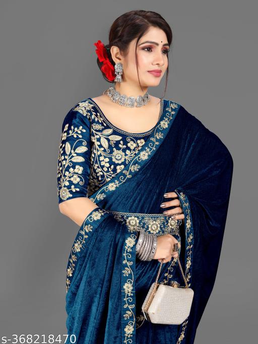 Self Design, Woven Mysore Velvet Saree
