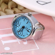 Finger Ring Watch, Fashion Jewelry Lady Girl Steel Round Finger Ring watcht Fits Most Women and Men