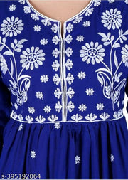 BHUMIKA ROYAL BLUE EMBROIDERY KURTI