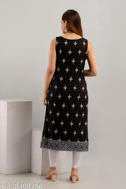 Rainy Rose Women Paisley Printed Sleeveless  Cotton Kurta