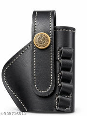 Leather Hostel Revolver Pistol Cover size 32 Bore (Black)