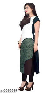 Polyster/Crepe fabric-Women's Colorblocked Kurti