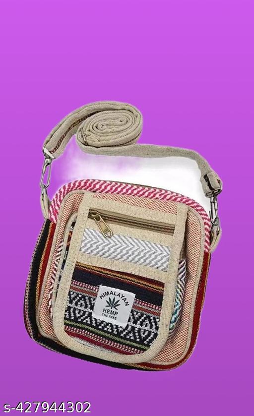 MYRIAD  Multicolored  Hemp Crossbody Bag  Square Design  Square  Hemp Gym Bag Handcrafted Multicolor Pack of 1 Multicolor ( 8*8)