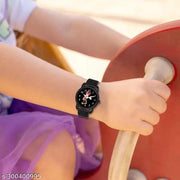 Best Black Kids Pu Unisex Boy-Girls Kids Watch