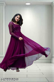 georgette mirror work dress