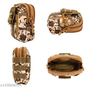 Belt Pouch Waist Bag 5x7 Inch Double Zip Beige