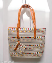 4 in one Stylish Handbag Combo Set for Women | Ethnic Printed Tote, Shoulder & Sling Bag with Wallet | Trendy Ladies Purse for Daily Use, Office, Travel & Party | Premium PU Leather & Fabric
