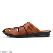 WALKAROO Men's Casual Slip-On Sandals with Stylish Cut-Out Design|mens sandals|men's footwear|Daily wear sandals for men|Walking sandals for men|Men's chappal|Men's slippers|Flat Sandals for Men|Gents Chappal|WG5309-Tan