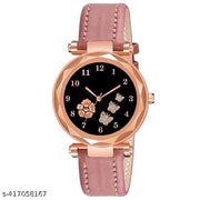 Unique New Stylish Pink women Collection classic Designer Leather belt Charming Look Quartz Analog Ladies Girls Watches watch for women
