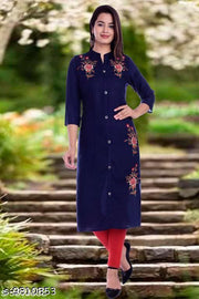 Women's Embroidered Viscose Rayon Kurti