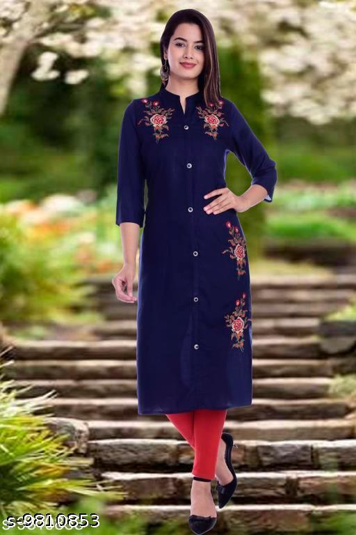 Women's Embroidered Viscose Rayon Kurti