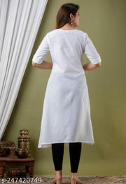 Florance Exclusive Slub Cotton Printed Fully Stitched A-line Kurta For Women & Girls