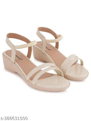 IKAGI Women's/Girls Stylish & Comfortable Wedge Fashion Heel Sandals for Women & Girls