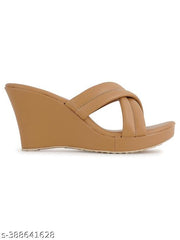 IKAGI Women Fashionable Comfort Wedge Heel Slip-on Sandal For Women & Girls