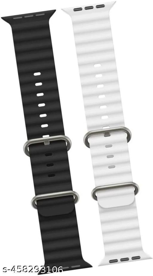 smart watch ocean strap pack of(black&white)