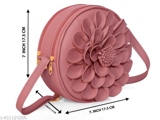 Pink Pu Fabric Premium Crossbody Bag For Women