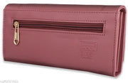 MR. RAAQ Creation Women's Peach Hand Clutch Wallet Purse With Phone Pockets and 4 Separate Card Slots