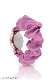 Maroon_Black_Gray_Pink (Black Dial) Ribbin Belt Watch for Girl’s (Combo-04)