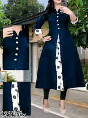 stylish navy blue selfie kurti for women wear