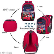 Myron 35L Car printed backpack 1st/2nd/3rd/4th & 5th Class Light Weight Beautiful for Boys & Girls Waterproof School Bag