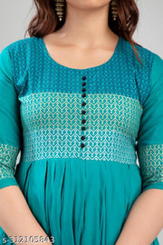 Women Rayon Printed Mayra Trendy Anarkali Kurtis