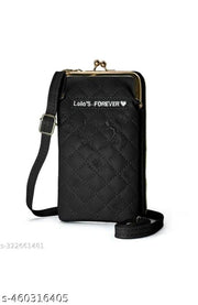 Women Stylish PU Leather Mobile Cell Phone Holder Pocket Purse Wallet Bag Pouch with Zipper Sling Bag Mini Shoulder Bags