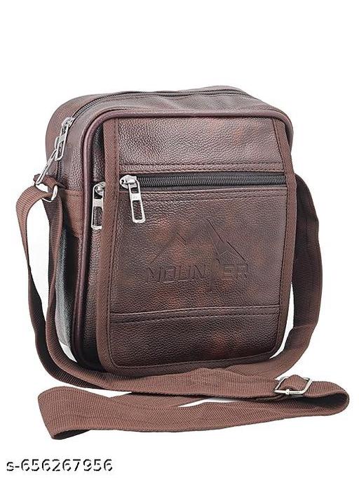 Stylish PU-Leather Sling Travel Office Messenger One Side Shoulder Bag for Men, Women & Boy