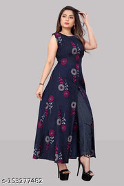 Polyster/Crepe fabric-Women's Fashion Crepe Kurti , Girl's Fashion crepe kurti's , Printed Straight Kurti , Plus Size Clothing - S, M, L, XL, XXL, 2XL,