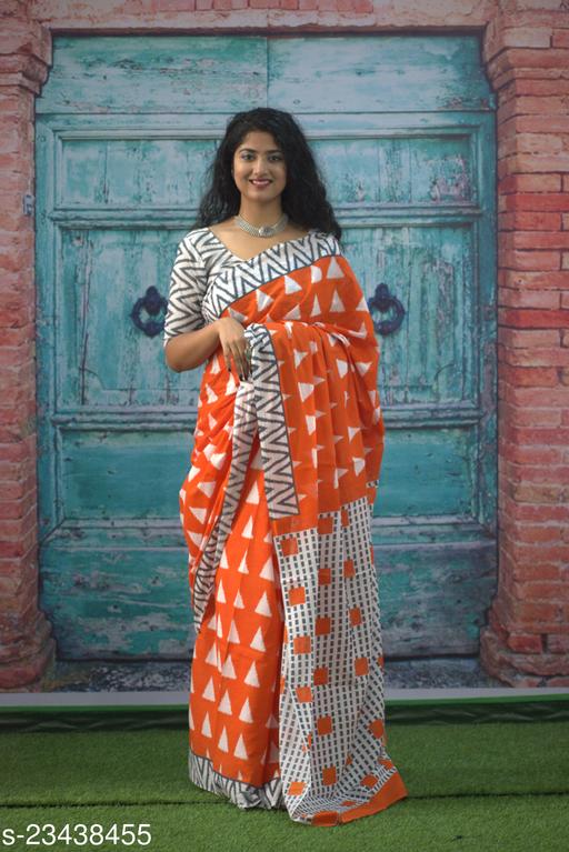 ETHNIC PURE COTTON MULMUL SAREE WITH BLOUSE