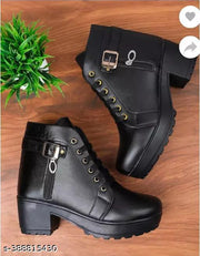 Meesho New Trendy Stylish Girl's Comfortable ,Lightweight, Fashionble ,Now Look ,Outdoor ,Ankle Length ,High heel, Walking, Chunky Boot ,Shoe For Women /Girl's/Ladies Boots For Women/Girl's Boots For Women.