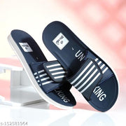 BRD-813-BRD-695 Navy Rexine Flip Flops For Men Combo Pack of 2