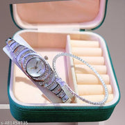 New Arrival Stylish Attractive Ethnic Silver Bracelet Look Analog Watch for Girls