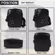 Stylish PU Leather Crossbody Fanny Pack Sling Bag for Women & Men Trendy crossbody for Traveling | One Side Shoulder sling bag stylish sling bag latest sling bag branded sling bag (Brown and black, Pack of 2 pic)