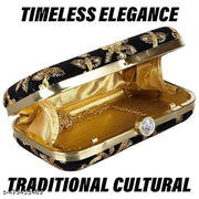 Rajasthani Party Clutch for Women Box Clutch with Golden Chain Sling Embroidery Bag