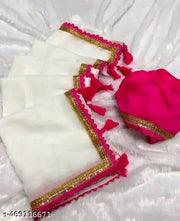 Sporting a classic solid pattern and a beautiful embroidered border,the Fashion Women’s Embroidered Bollywood Saree is a must-havein your ethnic wear collection.