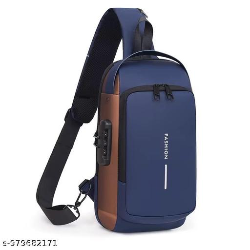Waterproof Polyester Slim Unisex Crossbody Sling Bag Chest Backpack Men's Shoulder Bag, Leisure Travel Handbag, Hard Shell Anti-Theft Chest Bag