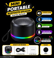 Wireless Bluetooth Speaker with Colorful RGB Light | Compact Portable Music Speaker