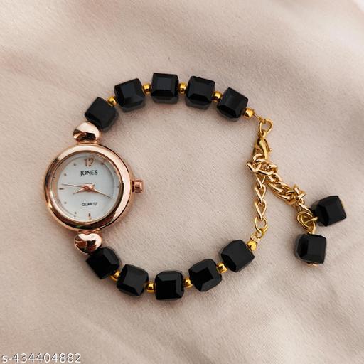 Analogue Stylish stainless steel strap Watch for Girls Watches for Women Watches Stylish Branded Black Crystal Beats watch