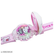 IEEE International Kitty Cat. Character Multicolored Glowing Light and Musical Digital Girl's Wrist Watch | Unique Cute Cartoon Character on Strap | Soft Silicone. Strap | Suitable for Age 3-12 Year Kids