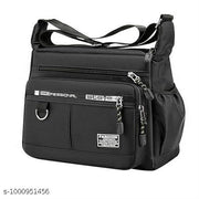 Crossbody Sling Bag for Men & Women | Lightweight Waterproof Shoulder Messenger Bag | Multi-Pocket Casual Travel Satchel for Office, College & Everyday Use (Black)