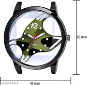 Analog Dial Green Band Green Watch For Men And Boys
